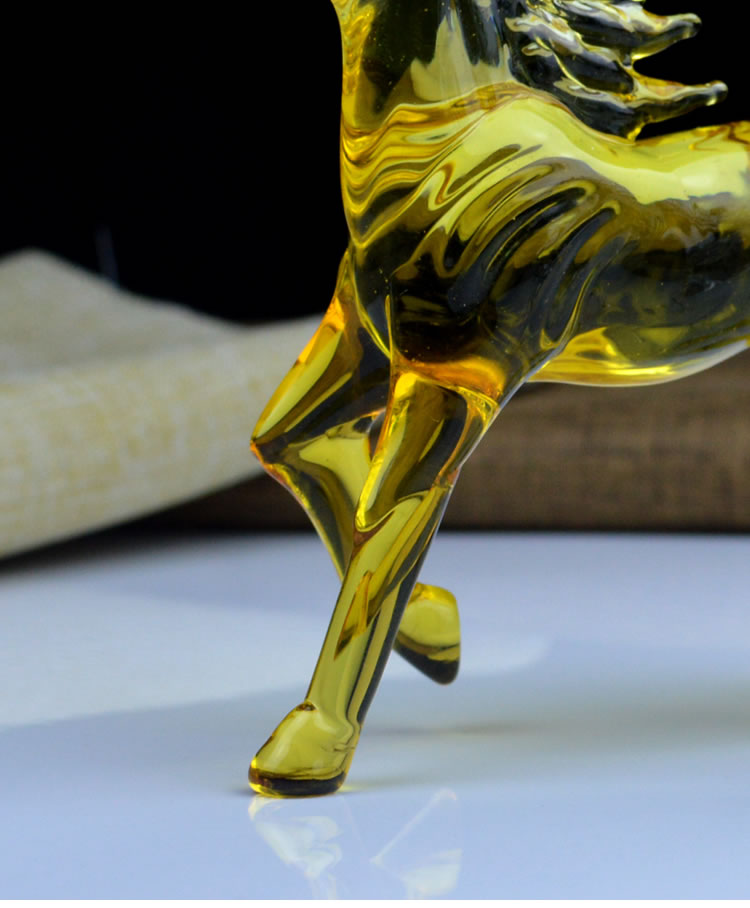水晶马生肖摆件水晶一马当先走马上任马到成功吉祥物办公玄关装饰礼品-七鬃烈马