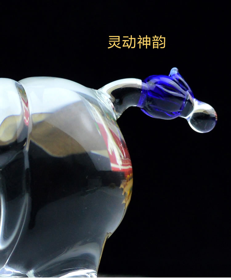 飒露紫马-水晶马生肖摆件水晶一马当先走马上任马到成功吉祥物办公玄关装饰礼品